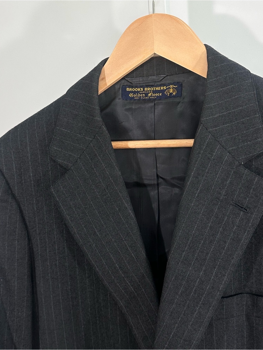 Brooks Brothers Golden Fleece 46R Charcoal Pinstripe Wool Blazer USA Made Ivy - Picture 5 of 8